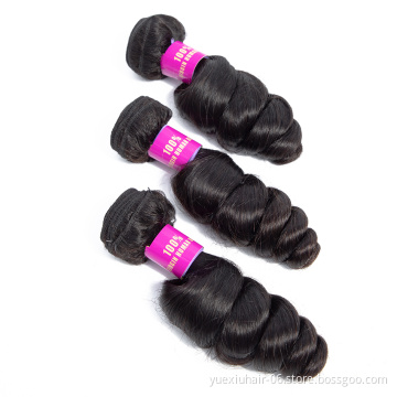 Wholesale brazilian virgin hair  loose wave hair bundle brazilian cuticle aligned hair
